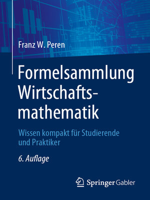 cover image of Formelsammlung Wirtschaftsmathematik